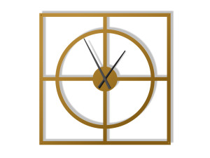 Duży zegar ścienny Simple 90 cm - złoty