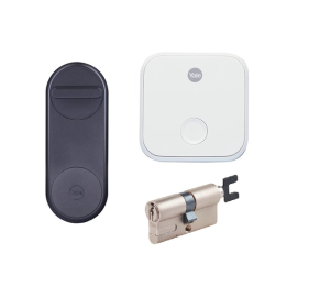 Zestaw zamek inteligentny Yale Linus® Smart Lock + WiFi Bridge + regulowana wkładka