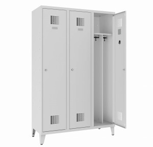 Metalowa szafa ubraniowa 4-komorowa SUM 341 W st z nóżkami