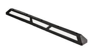 Separator parkingowy gumowy - długość 178 cm - białe odblaski