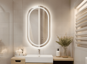 Lustro LED - Owalne Łazienkowe z piaskowaniem - 400 - 1000