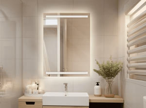 Lustro LED ELIASZ - Prostokątne piaskowane góra dół - 450 - 1300
