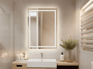 Lustro LED AMOS - Prostokątne piaskowane wewnątrz - 650 - 1200