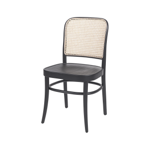 Krzesło drewniane Loomi 811 rattan czarne
