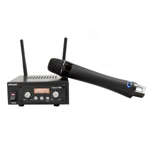 Zestaw do bezprzewodowej transmisji audio / bezprzewodowy mikrofon pojemnościowy Okayo DL-8H + odbiornik wieloczęstotliwościowy Okayo SRX-800
