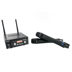 Mikrofony bezprzewodowe zestaw 2 szt. Okayo DL-8H + odbiornik wieloczęstotliwościowy Okayo SRX-800
