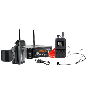 Kompletny bezprzewodowy system audio / mikrofonów dla instruktora fitnessu, aerobiku Okayo SRX-800 + DL-8T