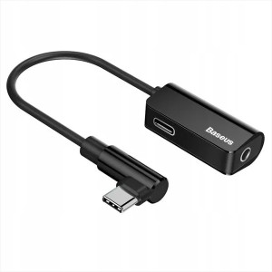 Adapter Audio Baseus L45 USB Type-C do Jack 3,5mm + USB-C czarny
