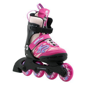 Rolki regulowane dla dzieci K2 Lumi Pro Adjustable Kids Inline Skates Czarno-Różowy