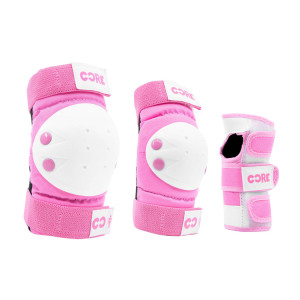 Zestaw ochraniaczy dla dzieci CORE Kids Protection Junior Skate Triple Pad Set Różowy