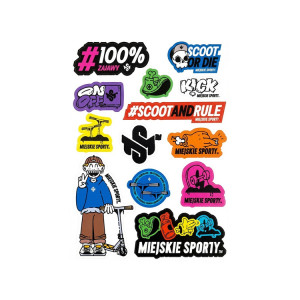 Zestaw naklejek Miejskie Sporty Sticker Pack Arkusz A4 (Wersja A)