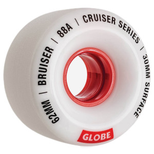Kółka do deskorolki GLOBE Bruiser Biały/Czerwony 62 mm