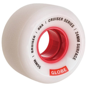 Kółka do deskorolki GLOBE Bruiser Biały/Czerwony 55 mm