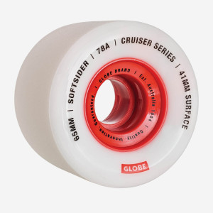 Kółka GLOBE Softsider Cruiser Wheel Biały/Czerwony 65 mm