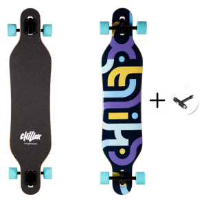 Longboard CHILLAX TYPO PURPLE 106,5 cm + T-tool