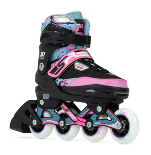 Rolki regulowane dla dzieci SFR Pixel Adjustable Inline Skates Niebiesko-Różowy