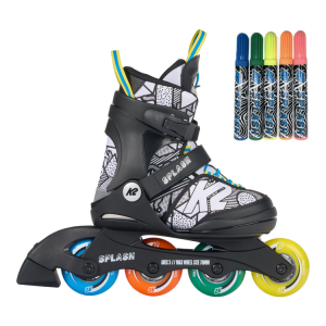 Rolki regulowane dla dzieci K2 Splash Multi Adjustable Youth Inline Skates Czarno-Biały