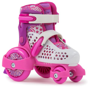 Wrotki regulowane dla dzieci SFR Stomper Adjustable Children's Quad Skates Różowo-Biały