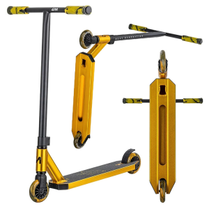Hulajnoga wyczynowa dla 10 latka Aluminiowa Lekka dla młodych riderów NKD Next Generation Stunt Złota Wys 78 cm