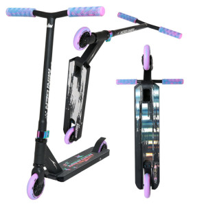 Hulajnoga Wyczynowa NKD Mini GEN Stunt Scooter Czarno-Tęczowy wys. 70 cm