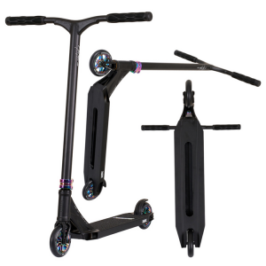 Lekka hulajnoga wyczynowa - Hulajnoga Wyczynowa NKD Park Stunt Czarno-Tęczowy wys. 84 cm