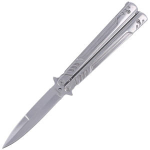 Martinez Albainox Balisong Nóż Motylkowy Grey Steel, Satin Finish (02144)
