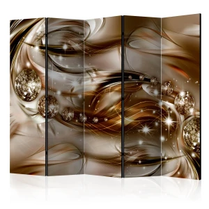 Parawan dwustronny Abstrakcje 225x172 cm 5-częściowy brązowy ARTGEIST B