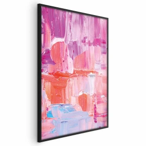 Plakat Kolorowe Pociągnięcia 30x21 cm z ramą czarną bez marginesu ARTGEIST B