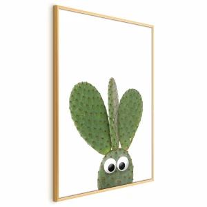 Plakat Uszaty kaktus 60x90 cm z ramą złotą bez marginesu ARTGEIST B