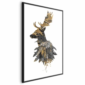 Plakat Leśny jeleń 60x90 cm z ramą czarną bez marginesu ARTGEIST B
