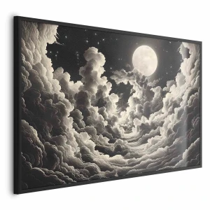 Plakat Księżyc wśród chmur 42x29,7 cm z ramą czarną bez marginesu ARTGEIST B