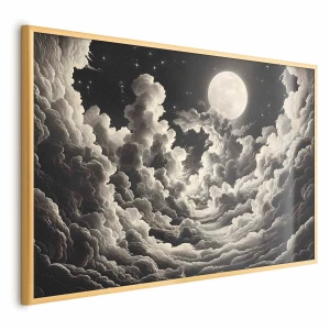 Plakat Księżyc wśród chmur 60x40 cm z ramą złotą bez marginesu ARTGEIST B