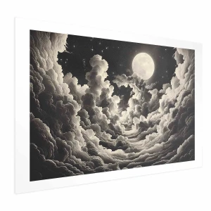 Plakat Księżyc wśród chmur 60x40 cm bez ramy z marginesem ARTGEIST B