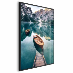 Plakat Łodzie w Dolomitach 60x90 cm z ramą czarną bez marginesu ARTGEIST B