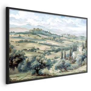 Plakat Pejzaż z polami 30x21 cm z ramą czarną bez marginesu ARTGEIST B