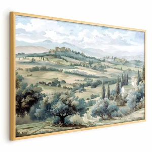 Plakat Pejzaż z polami 60x40 cm z ramą złotą bez marginesu ARTGEIST B