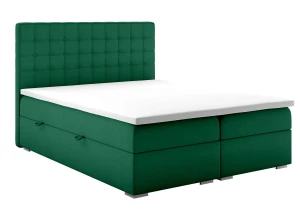 Łóżko kontynentalne REZEN 180x200 zielone velvet z pojemnikiem LAVERTO