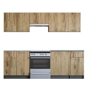 Zestaw mebli kuchennych DARIA 240 antracyt/dąb craft HALMAR