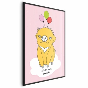 Plakat Podniebna świnka 40x60 cm z ramą czarną bez marginesu ARTGEIST B