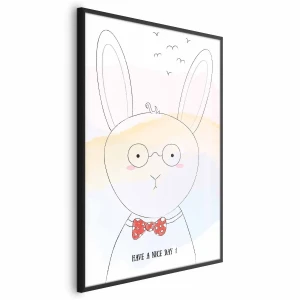 Plakat Pozdrowienia od królika 60x90 cm z ramą czarną bez marginesu ARTGEIST B