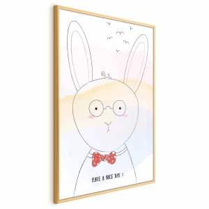 Plakat Pozdrowienia od królika 60x90 cm z ramą złotą bez marginesu ARTGEIST B