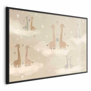 Plakat Zakochane żyrafy 90x60 cm z ramą czarną bez marginesu ARTGEIST B