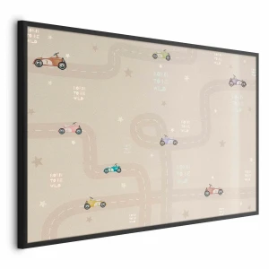 Plakat Wyścigowe autka 60x40 cm z ramą czarną bez marginesu ARTGEIST B
