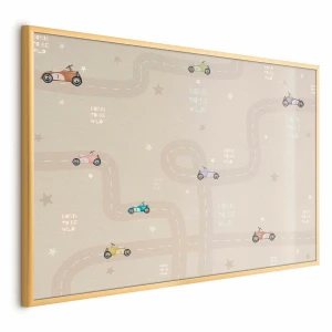 Plakat Wyścigowe autka 90x60 cm z ramą złotą bez marginesu ARTGEIST B