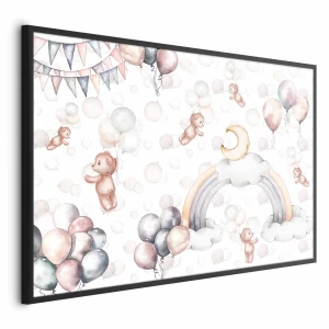 Plakat Misie w przestworzach 42x29,7 cm z ramą czarną bez marginesu ARTGEIST B