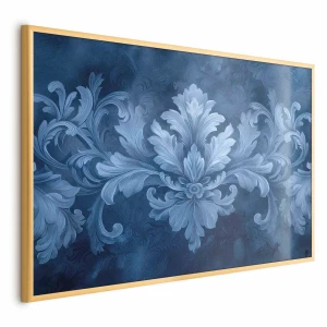 Plakat Błękitny ornament 30x21 cm z ramą złotą bez marginesu ARTGEIST B