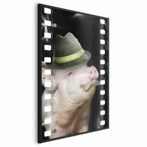 Plakat Świnia z wąsami 40x60 cm z ramą czarną bez marginesu ARTGEIST B