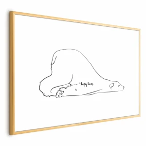Plakat Leniwy niedźwiedź 30x21 cm z ramą złotą bez marginesu ARTGEIST B