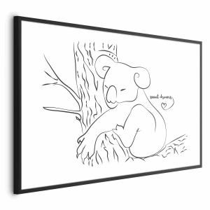 Plakat Śpiący koala 90x60 cm z ramą czarną bez marginesu ARTGEIST B