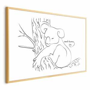 Plakat Śpiący koala 42x29,7 cm z ramą złotą bez marginesu ARTGEIST B